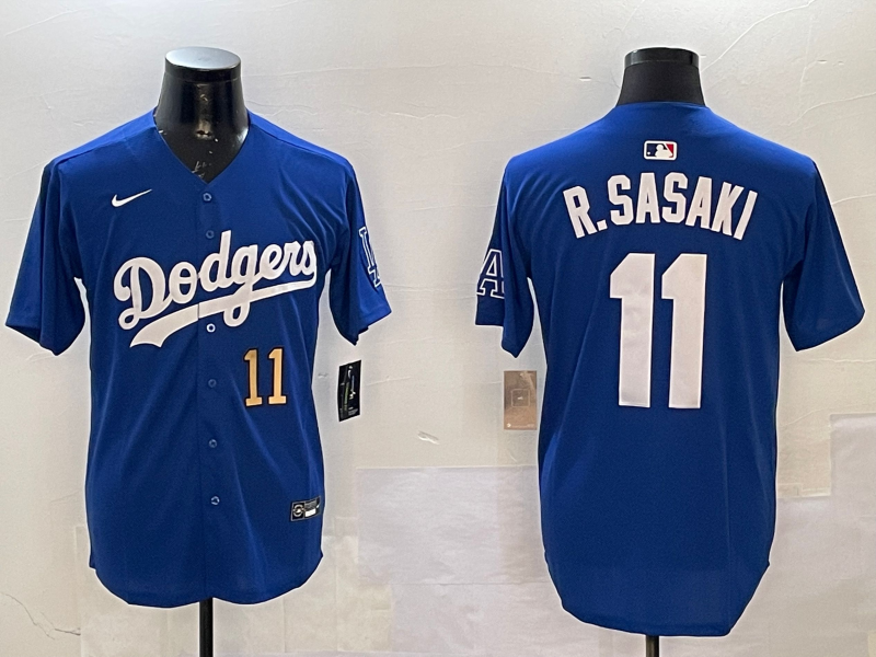 Men Los Angeles Dodgers #11 R Sasaki blue 2025 MLB nike jersey style 13->los angeles dodgers->MLB Jersey